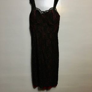 Black lace and burgundy dress — Nearly new!